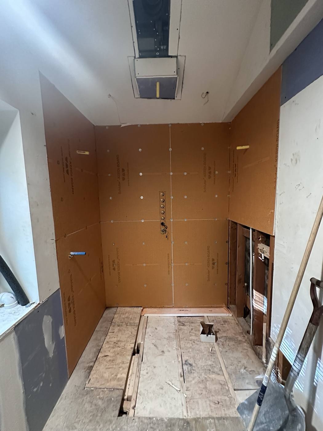Schluter KERDI board waterproof shower walls during bathroom remodel